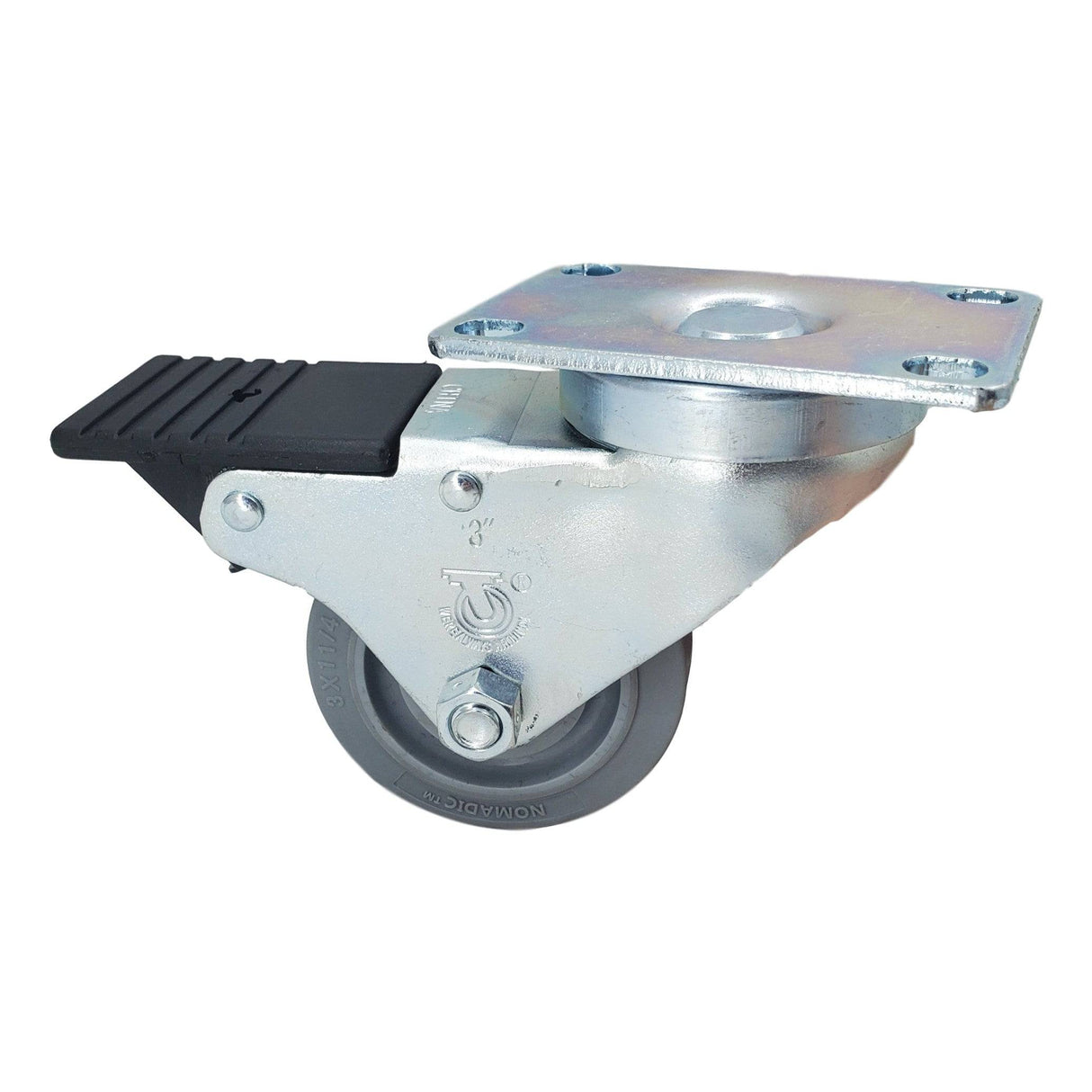 3" x 1-1/4" Light Medium Duty Total Lock Swivel Caster with Nomadic Wheel - T3NM30GI4306YY