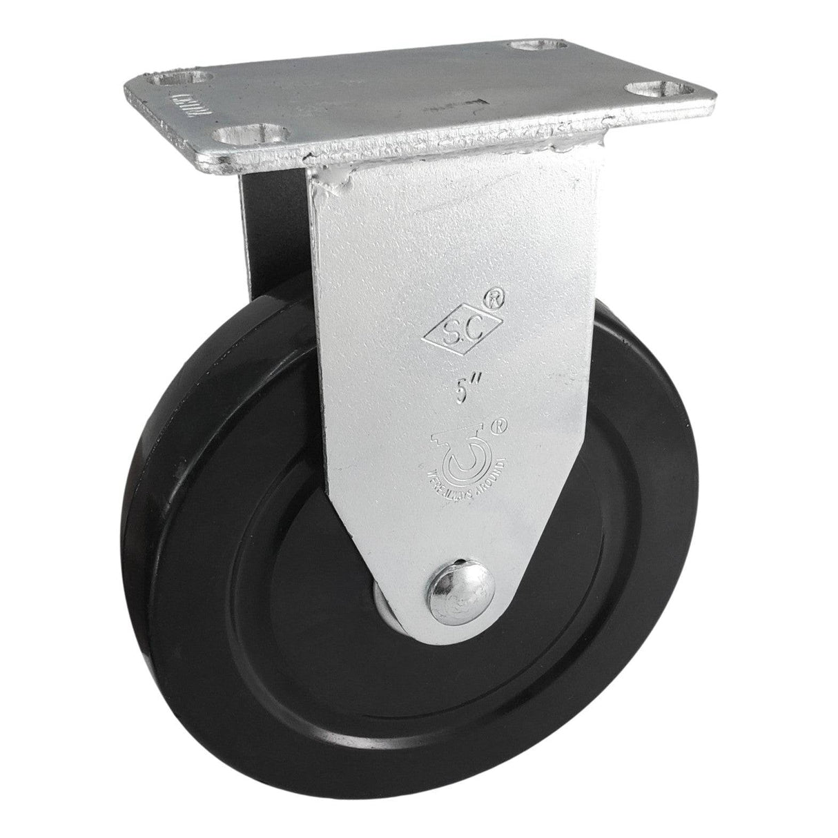5" x 1-1/4" Light Medium Duty Rigid Caster with Hard Rubber Wheel - 76HR50GB4206YY