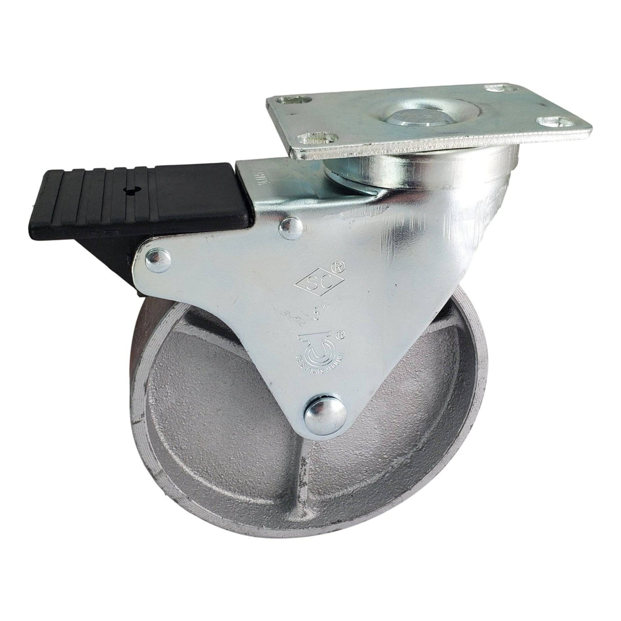 5" x 1-1/4" Light Medium Duty Total Lock Swivel Caster with Semi-Steel Wheel - T3SS50GS8206YY