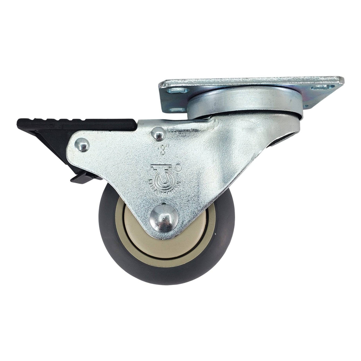 3" x 1-1/4" Light Medium Duty Total Lock Swivel Caster with Thermo-Pro Wheel - T3TP30GY4706YY