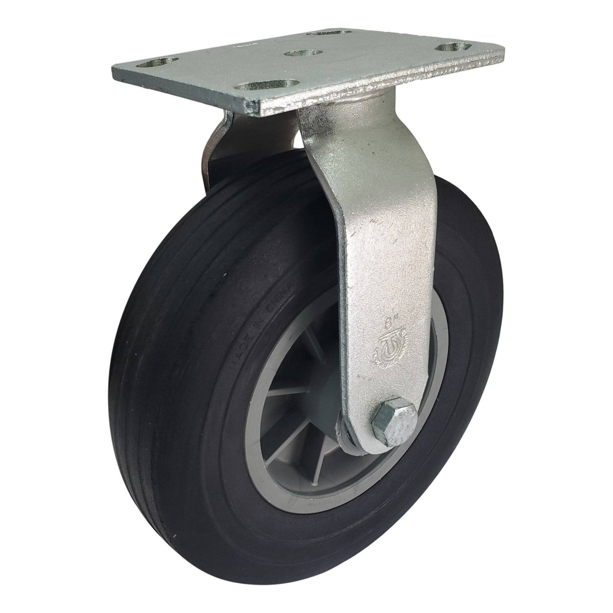 8" x 2-1/2" Medium Duty Pneumatic Rigid Caster with Semi-Pneumatic with Plastic Hub Wheel - 68SN80UC5317YY