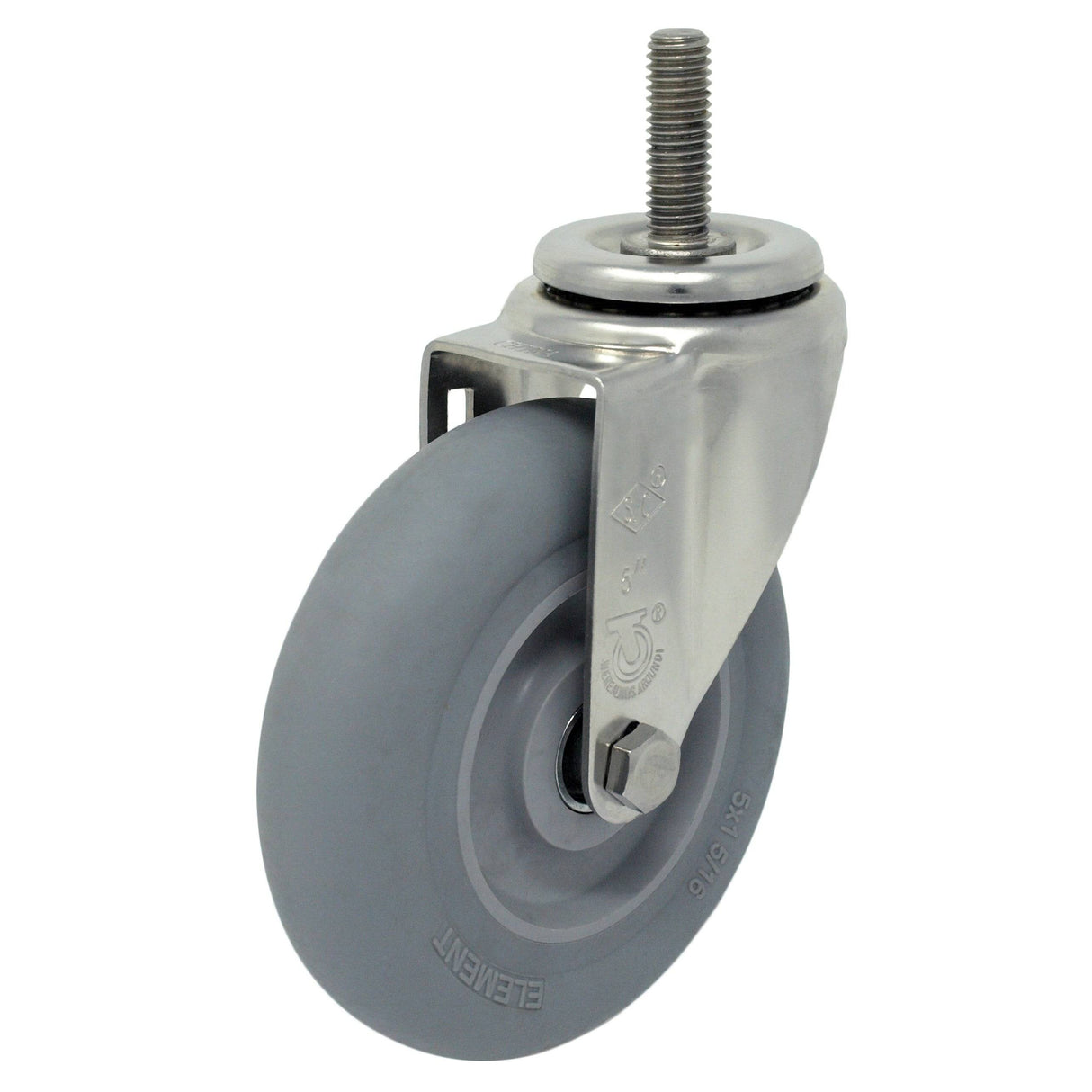 5" x 1-1/4" Light Medium Duty Swivel Caster with Element Wheel - 21EL50GI4368YY