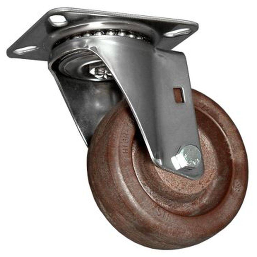 4" x 1-1/2" Light Medium Duty Stainless Steel Swivel Caster with Brimstone Wheel - 15GN40HQ9S11YZ