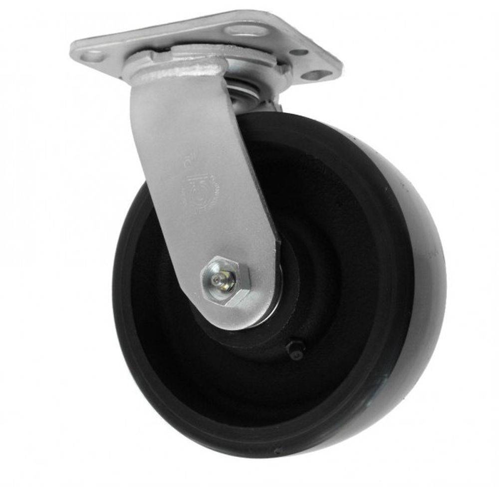 6" x 2" Medium Duty Series Swivel Caster with Energy Saver Polyon on Cast Iron Wheel - 27SW60JU0417PY