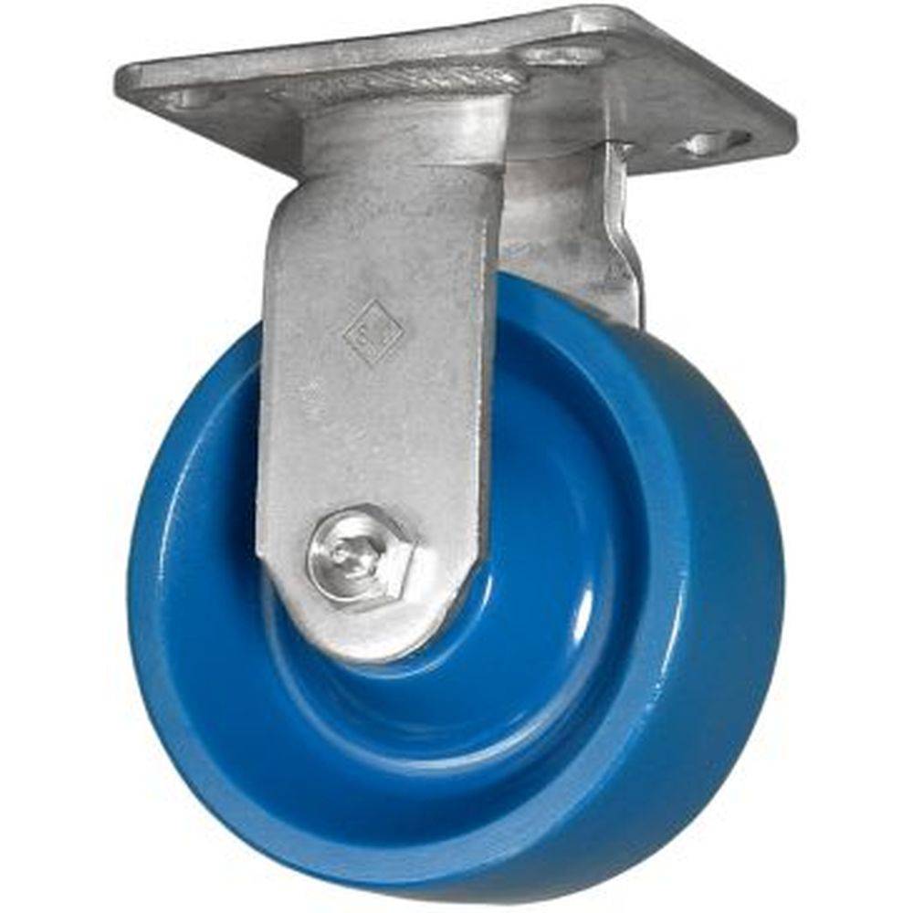 8" x 2" Medium Duty Stainless Steel Rigid Caster with Duralastomer Wheel - 32SU80JL0517YY
