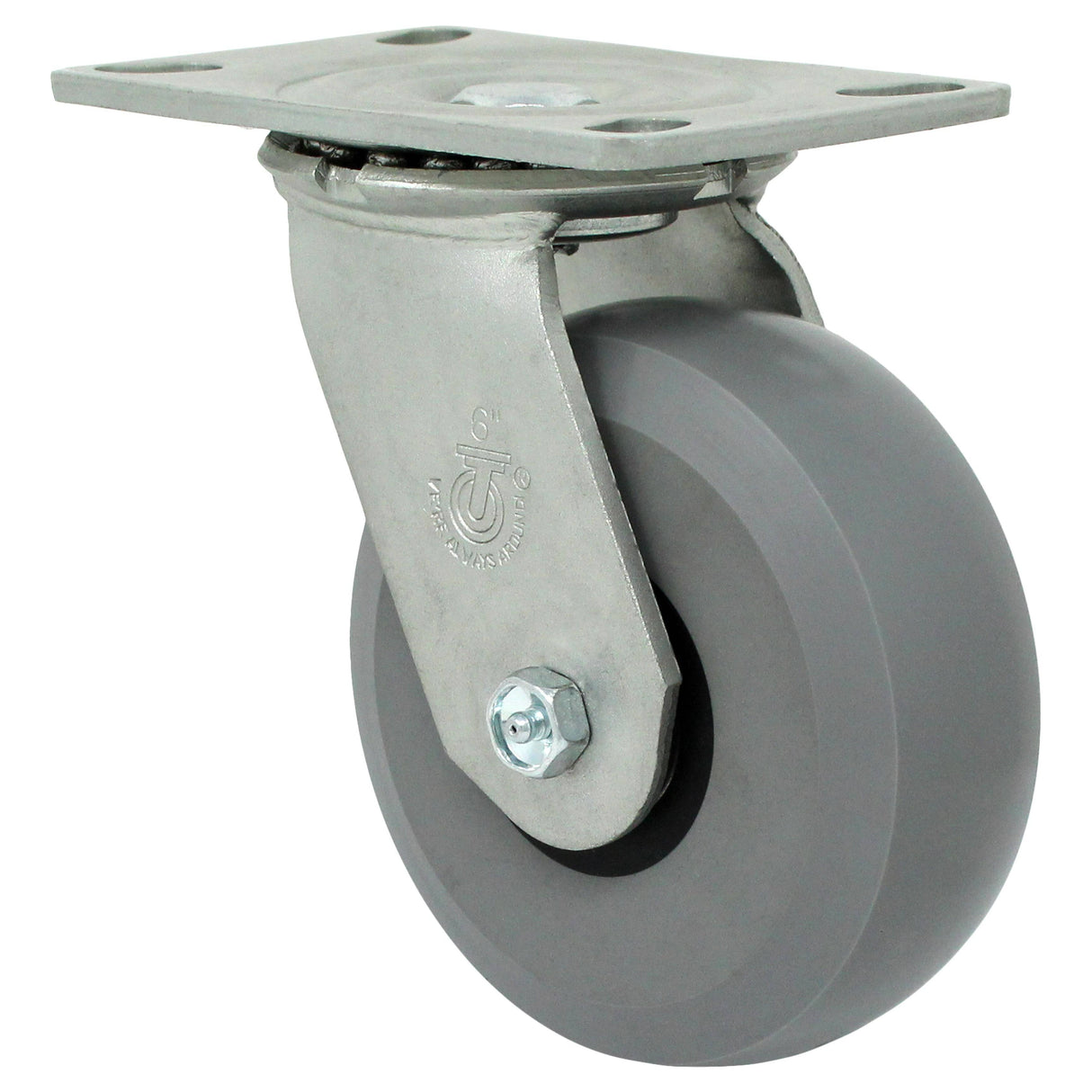 6" x 2" Medium Heavy Duty Series Swivel Caster with Ergolastomer Wheel - 43HU60JI6419YY
