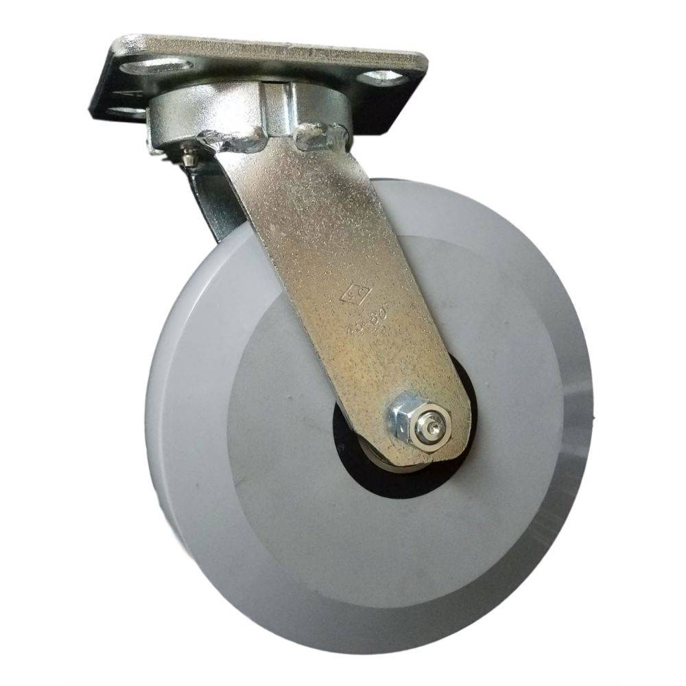 8" x 2" Heavy Duty Kingpinless Swivel Caster with Ergolastomer Wheel - 45HU80JI6417PY
