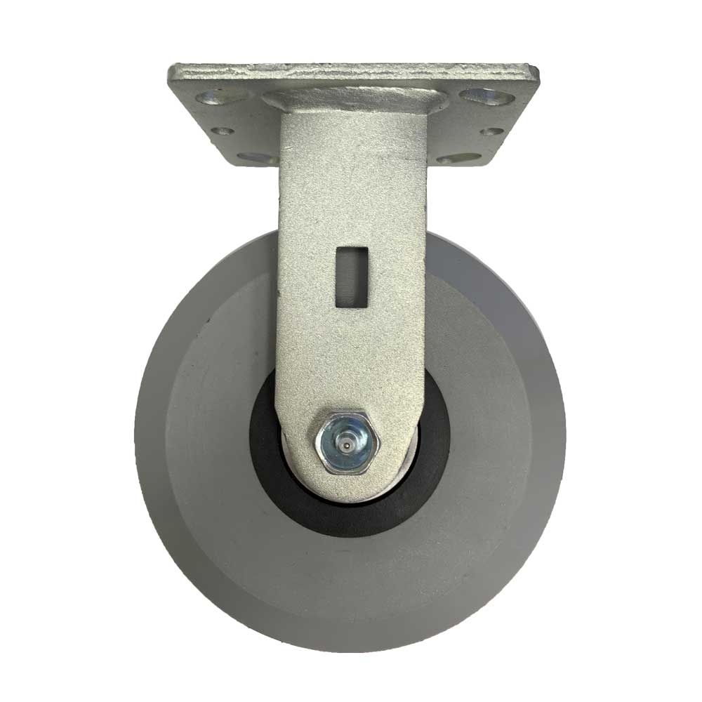 6" x 2" Heavy Duty Rigid Caster with Ergolastomer Wheel - 46HU60JI6417YY