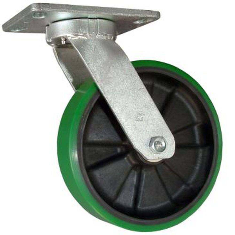 8" x 2" Heavy Duty Kingpinless Swivel Caster with Polyon Maxrok Wheel - 47MU80JG6019PY