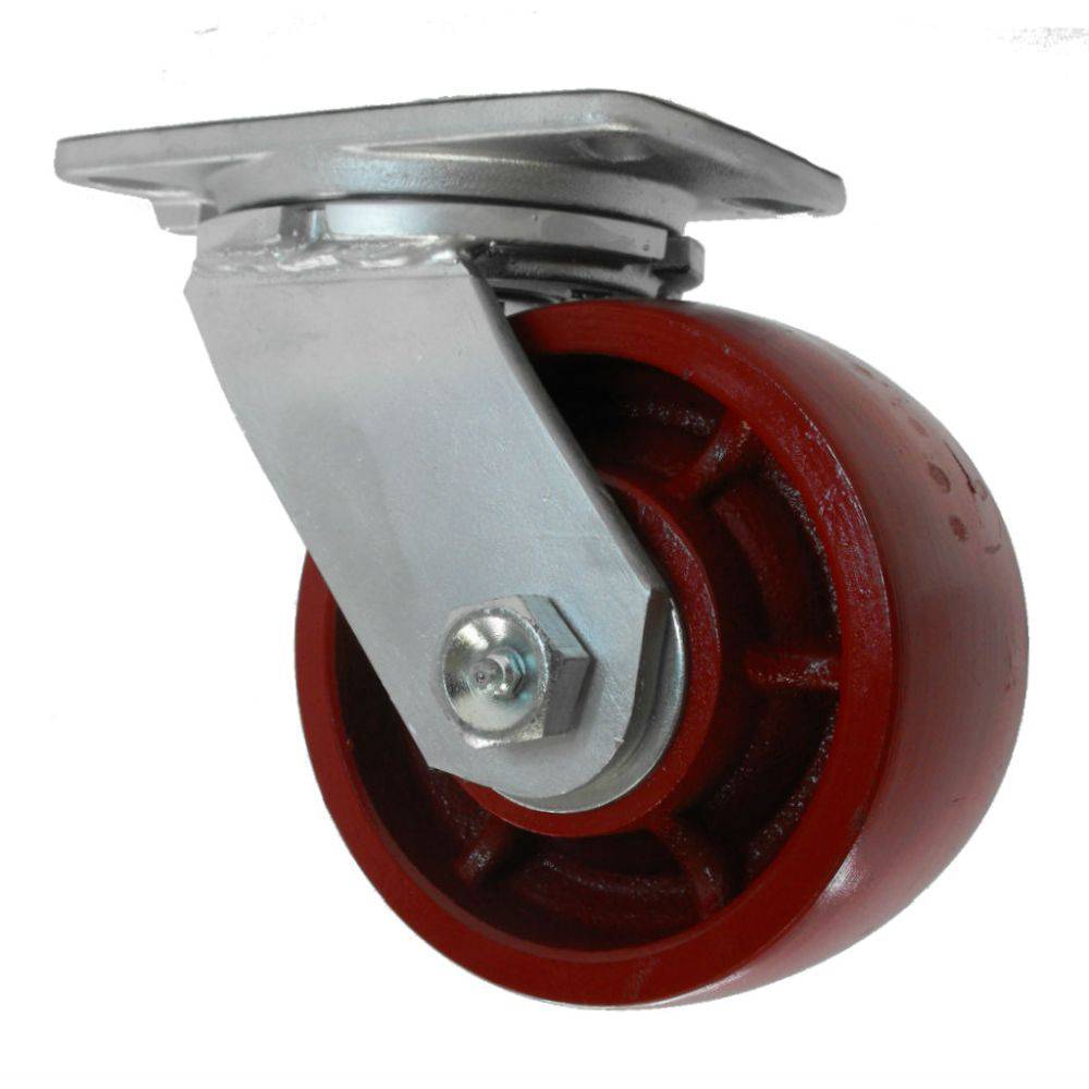 6" x 3" Heavy Duty Series Swivel Caster with Energy Saver Ductile Steel Wheel - 53CD60LR2419PY