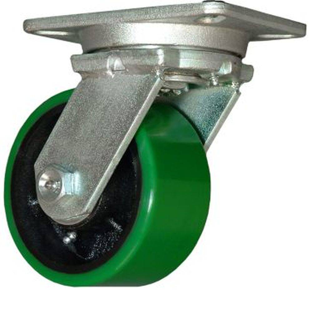 6" x 3" Heavy Duty Forged Series Swivel Caster with Polyon Wheel - 55PU60LG2425YY