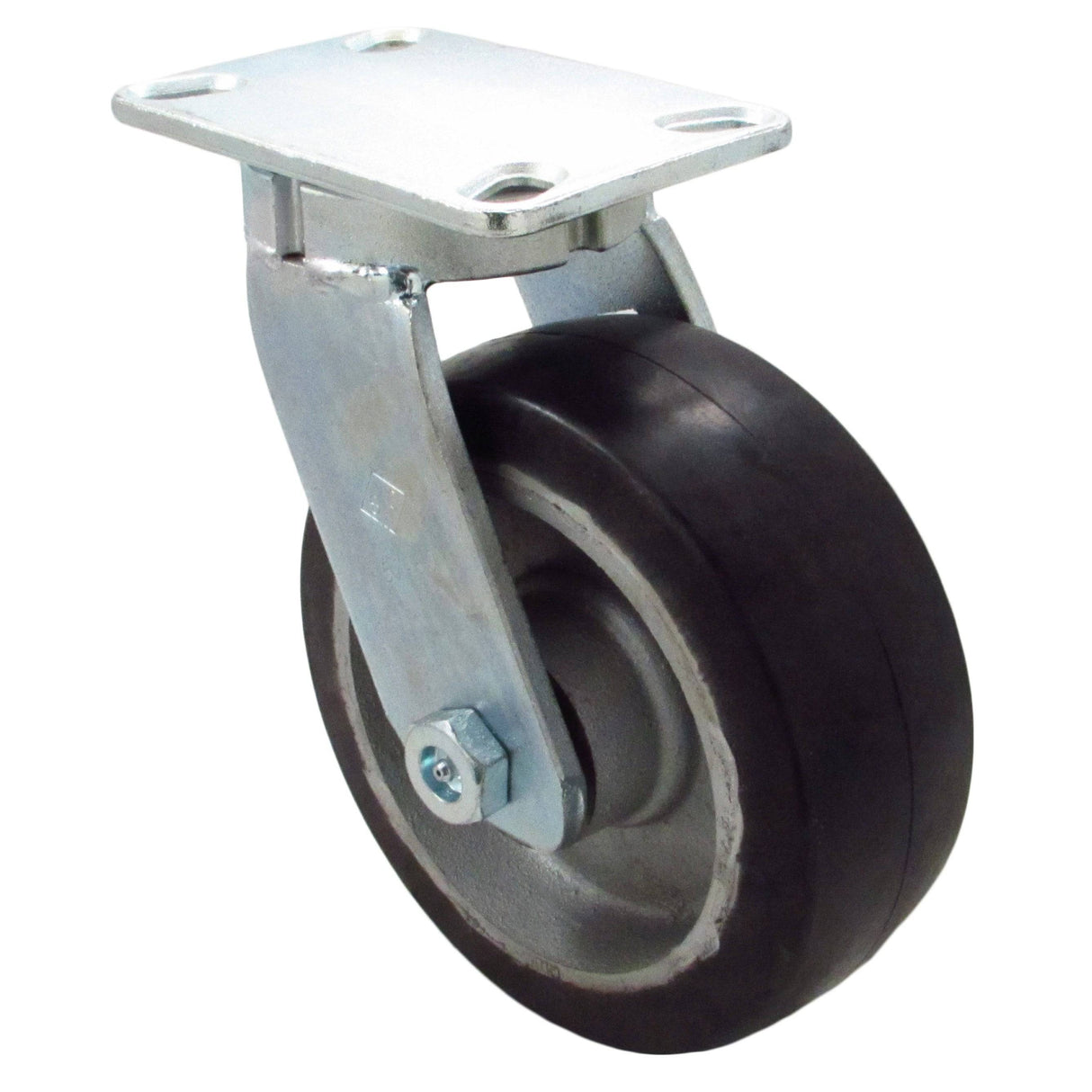 8" x 3" Kingpinless Heavy Duty Swivel Caster with Supreme Rubber Wheel - 57RH80LS6519YY