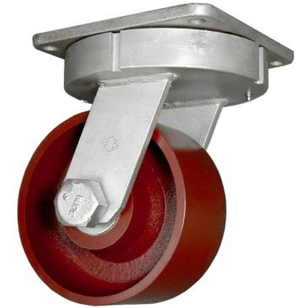 8" x 4" Extreme Duty Kingpinless Series Swivel Caster with Ductile Steel Wheel - 65DS80NR3345YY