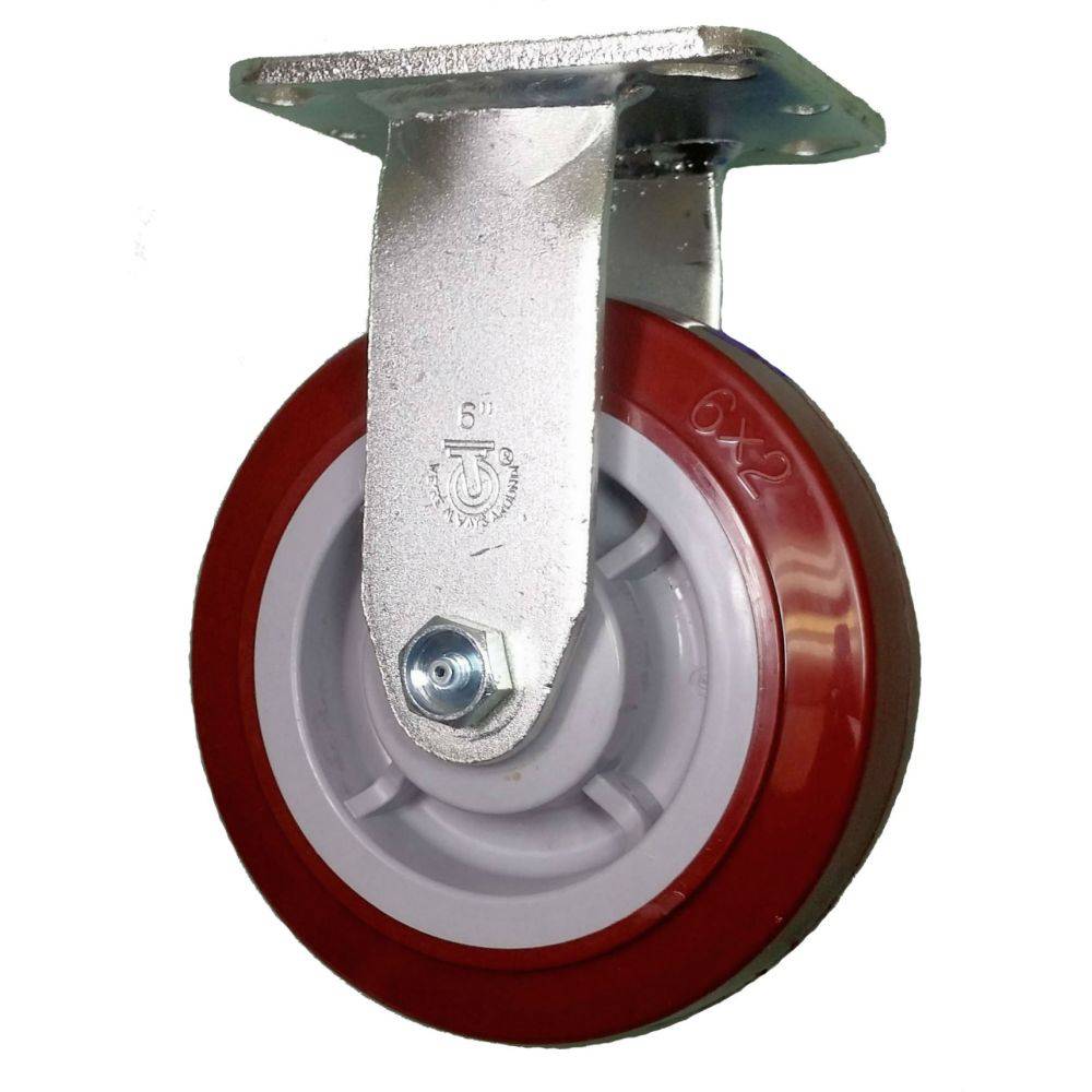 6" x 2" Medium Duty Series Rigid Caster with Polymadic Wheel - 28PM60JM6017YY
