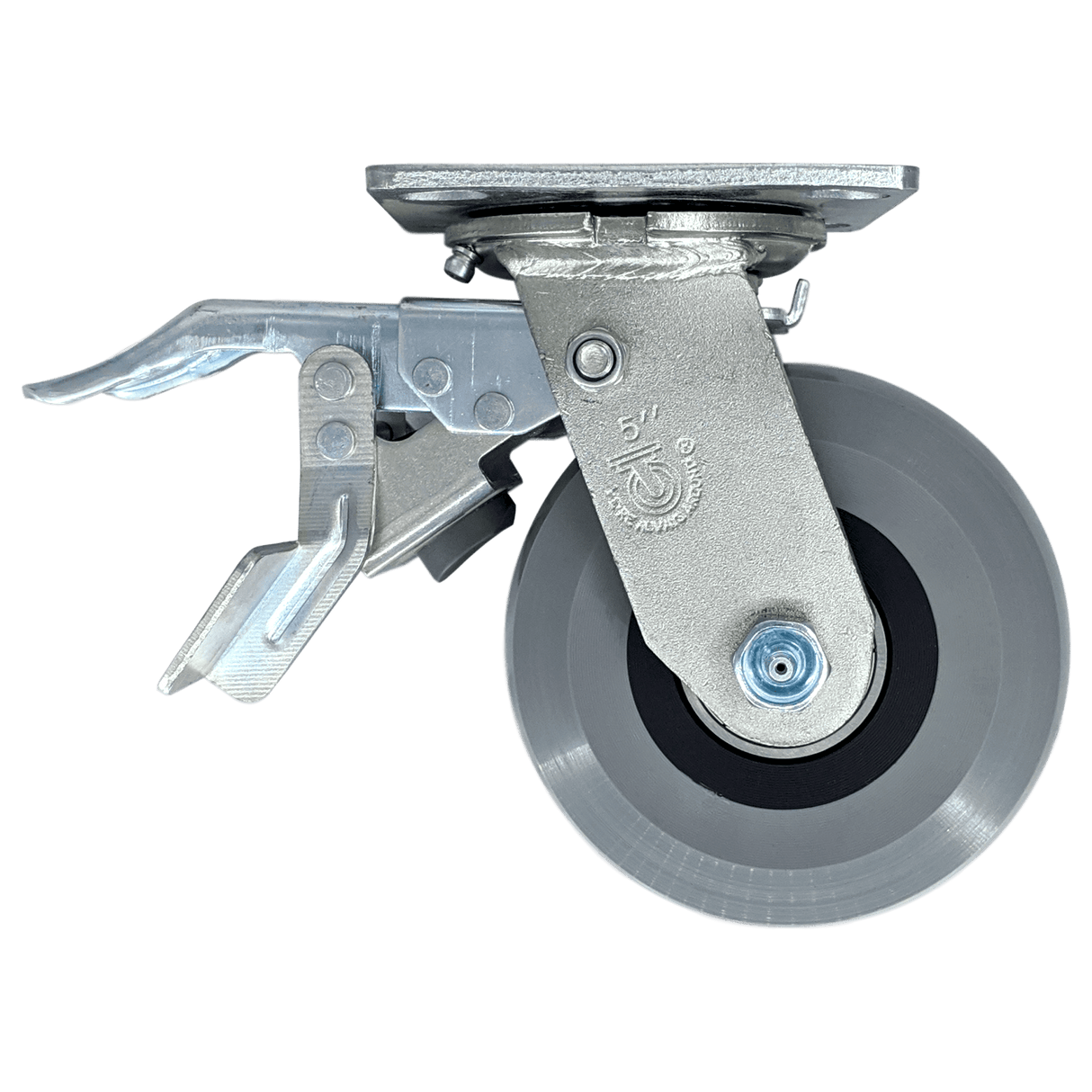 5" x 2" Leading Total Lock Swivel Caster with Ergolastomer Wheel - DTHU50JI6417YY