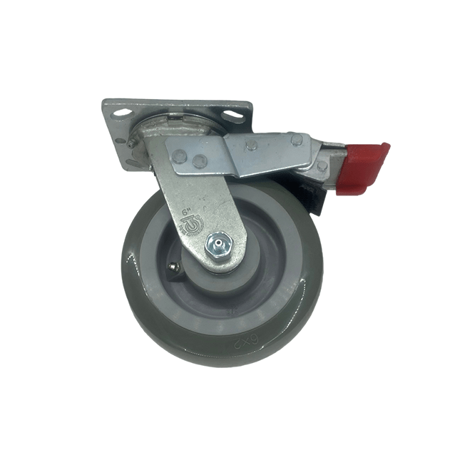 6" x 2" Trailing Total Lock Swivel Caster with Poly-Pro Wheel - FTPP60JI6017YY