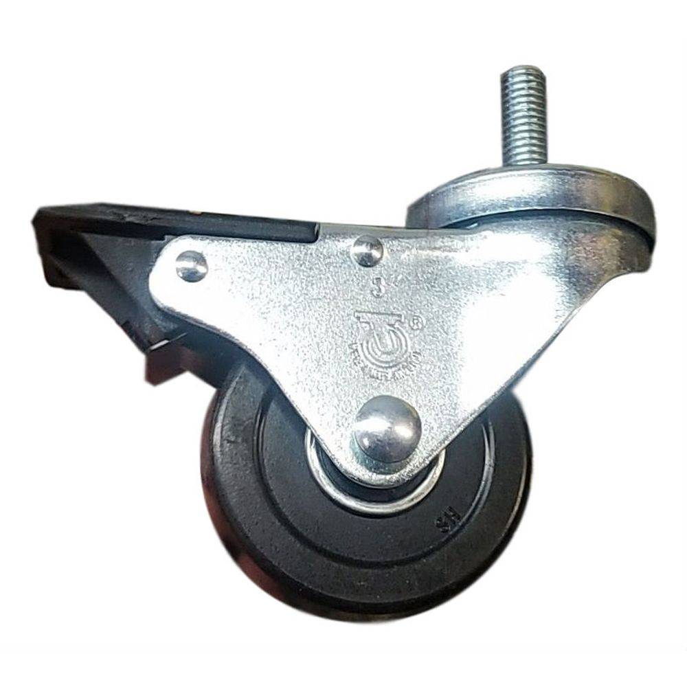 4" x 1-1/4" Light Medium Duty Total Lock Swivel Caster with Soft Rubber Wheel - T3SR40GB4268YY