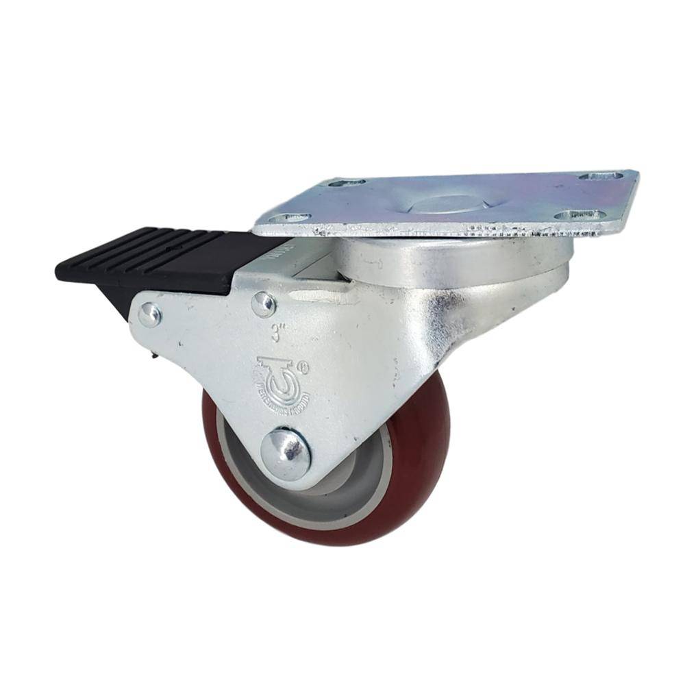3" x 1-1/4" Light Medium Duty Total Lock Swivel Caster with Polymadic Wheel - T3PM30GM4306YY